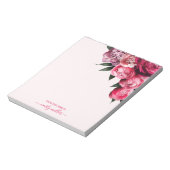 Schattigee Chic Pink Peony Bold Elegant Bloemen Notitieblok (Linkerzijde)