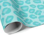 Schattigee Chic Turquoise Blauwgroen Animal Cheeta Cadeaupapier (Rol Hoek)