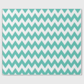 Schattigee Chic Turquoise Blauwgroen Chevron Zigza Cadeaupapier (Vlak)
