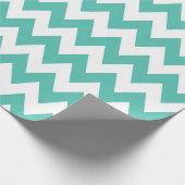 Schattigee Chic Turquoise Blauwgroen Chevron Zigza Cadeaupapier (Hoek)