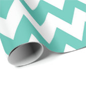 Schattigee Chic Turquoise Blauwgroen Chevron Zigza Cadeaupapier (Rol Hoek)
