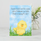 Schattigee Chick 1e verjaardagsuitnodiging voor me Kaart (Staand voorkant)