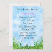 Schattigee Chick 1e verjaardagsuitnodiging voor me Kaart (Achterkant)