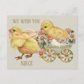 Schattigee Chick Bloemen Meisje Niece Happy Easte Feestdagenkaart (Voorkant)
