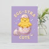 Schattigee Chick & Cool Bunny Easter Feestdagenkaart (Staand voorkant)