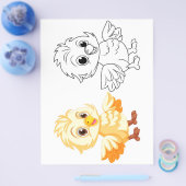 Schattigee chick doodle kleurplaat flyer (Enkel)
