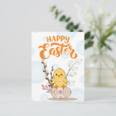 Schattigee Chick Easter Kaart – Happy Easter Greet (Staand voorkant)