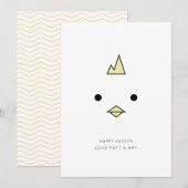 Schattigee Chick Face Pasen Kaart (Voorkant / Achterkant)