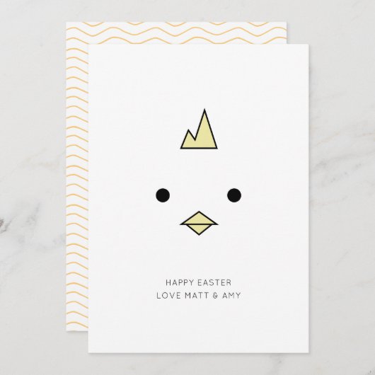 Schattigee Chick Face Pasen Kaart (Voorkant / Achterkant)