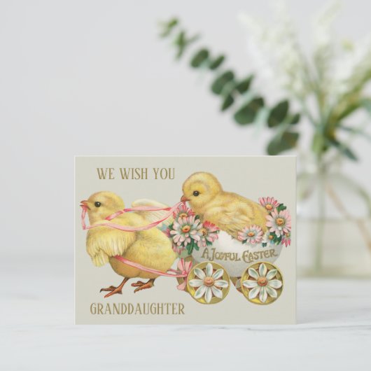  Schattigee Chick Girl kleindochter Pasen Feestdagenkaart (Staand voorkant)