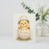 Schattigee Chick Happy Easter Greeting Briefkaart (Staand voorkant)