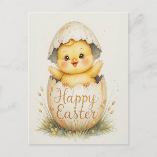 Schattigee Chick Happy Easter Greeting Briefkaart (Voorkant)