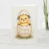 Schattigee Chick Happy Easter Greeting Kaart (Voorkant)