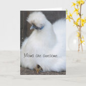 Schattigee chick / kippen Moederdag kaart (Gele Bloem)