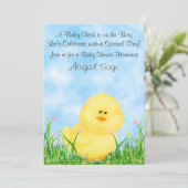 Schattigee Chick Neutral Baby shower Invitation Kaart (Staand voorkant)