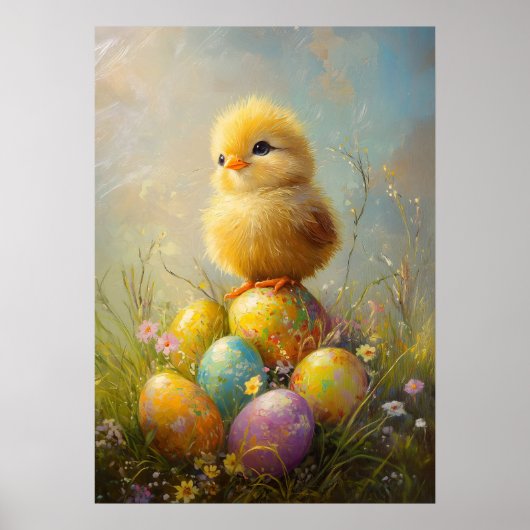Schattigee Chick Paasschilderij Poster (Voorkant)