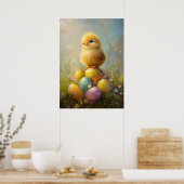 Schattigee Chick Paasschilderij Poster (Keuken)