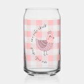 Schattigee Chick Peach Gingham Blikvorm Glas (Achterkant)