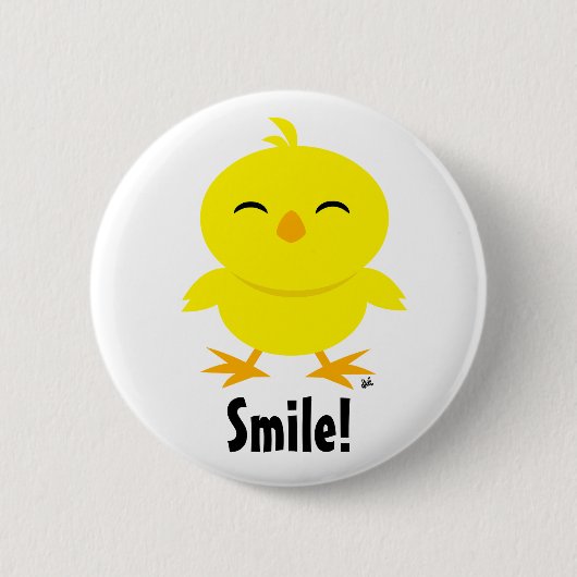 Schattigee Chick Smile Button (Voorkant)
