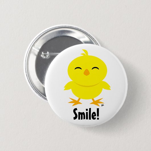 Schattigee Chick Smile Button (Voorkant /achterkant)