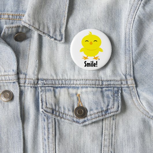 Schattigee Chick Smile Button (In situ)
