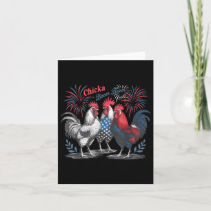 Schattigee Chicka Boom Boom Funny Chicken 4th of J Kaart