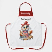 Schattigee Chicken Baking Cookies Keuken Quote Schort (Voorkant)