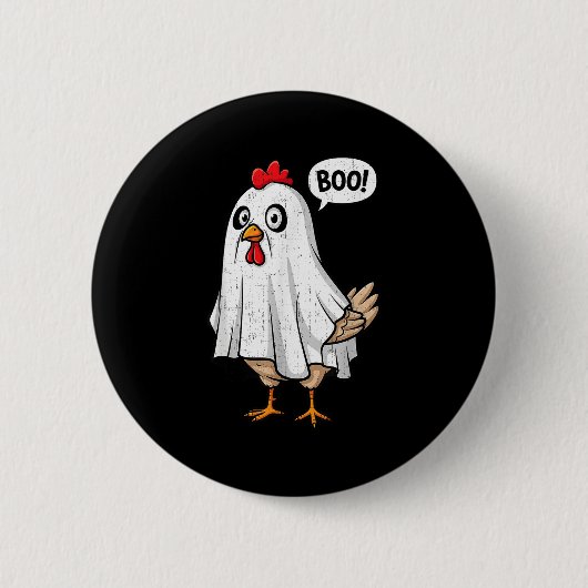 Schattigee Chicken Boo Funny Halloween Kostuum Man Ronde Button 5,7 Cm (Voorkant)