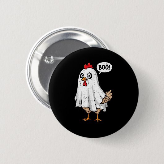 Schattigee Chicken Boo Funny Halloween Kostuum Man Ronde Button 5,7 Cm (Voorkant /achterkant)