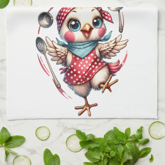 Schattigee Chicken Cooking Funny Keuken Quote Theedoek (Gevouwen)