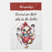 Schattigee Chicken Cooking Funny Keuken Quote Theedoek (Verticaal)