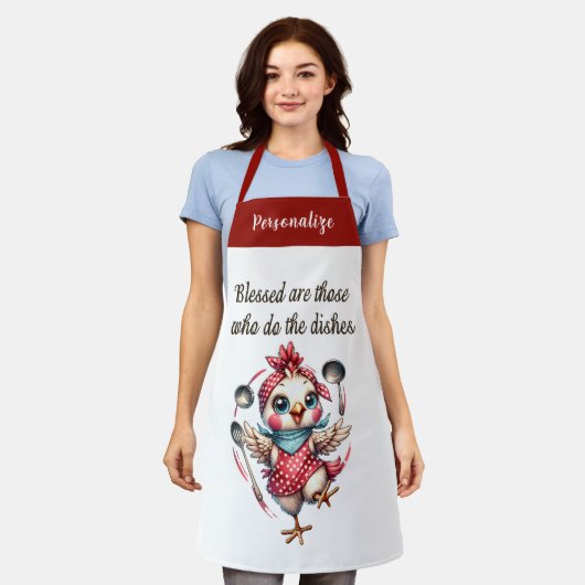 Schattigee Chicken Cooking Funny Kitchen Quote Schort (Gedragen)
