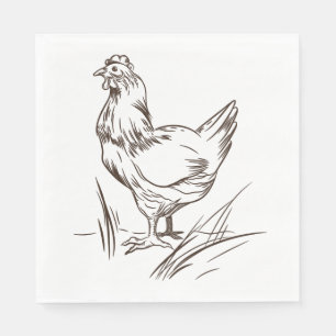 Schattigee Chicken Country Boerderij Boer Verjaard Servet