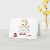 Schattigee Chicken Thank You Card Kaart (Gele Bloem)