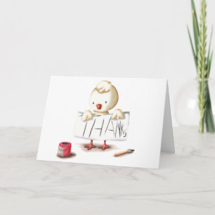Schattigee Chicken Thank You Card Kaart