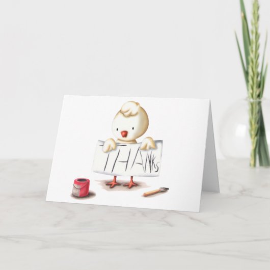 Schattigee Chicken Thank You Card Kaart (Voorkant)