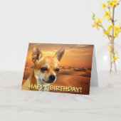 Schattigee chihuahua aanpasbare wenskaart kaart (Gele Bloem)