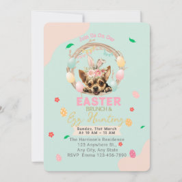  Schattigee Chihuahua Bunny Easter Kaart