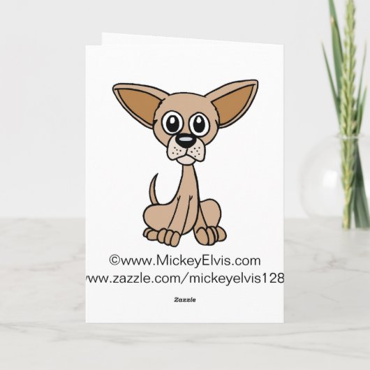 Schattigee Chihuahua Cartoon 1 Kaart (Achterkant)