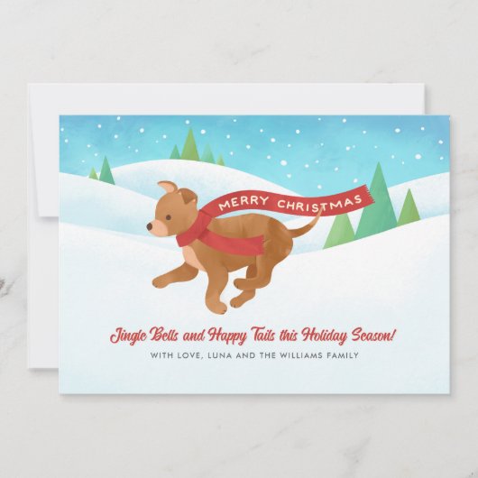 Schattigee Chihuahua Dog Snow Kerstmis Feestdagenkaart (Voorkant)