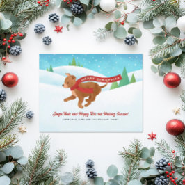 Schattigee Chihuahua Dog Snow Kerstmis Feestdagenkaart