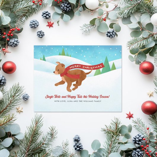 Schattigee Chihuahua Dog Snow Kerstmis Feestdagenkaart