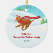 Schattigee Chihuahua Dog Snow Kerstmis Keramisch Ornament (Voorkant)