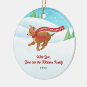 Schattigee Chihuahua Dog Snow Kerstmis Keramisch Ornament (Links)