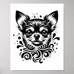 Schattigee Chihuahua Dog  Tattoo Art _2 Poster