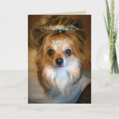 Schattigee Chihuahua dragen van een pruik Verjaard Kaart (Voorkant)