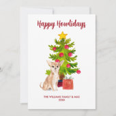 Schattigee Chihuahua Hond Familie Kerstmis Feestdagenkaart (Voorkant)
