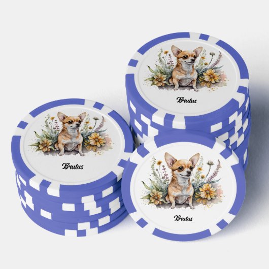Schattigee Chihuahua in bloei Poker Chips (Opstapeling)