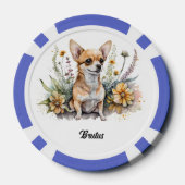 Schattigee Chihuahua in bloei Poker Chips (Achterkant)