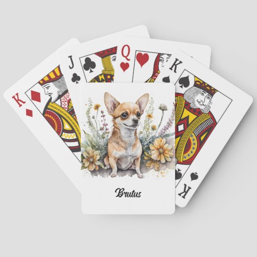 Schattigee Chihuahua in bloei Pokerkaarten (Achterkant)